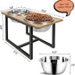 Elevated Dog Bowls for Large Dogs, Raised Dog Bowl Stand with Two X-Large Stainless Steel Bowls for Dogs, 3.5L Capacity, Rustic Walnut
