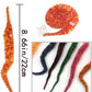 24 PCS Cat Worm Toy Zebra Print Feather Worm Teaser Refills Attachment Cute Cat Wand Replacement Interactive Wand Accessories for Fishing Pole Toy Teaser for Indoor Cats Kitten