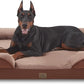 Bedfolks Orthopedic Dog Bed, Waterproof Dog Sofa Bed for Extra Large Dogs, Egg Foam Pet Couch Bed with Removable Washable Cover and Nonslip Bottom, Brown