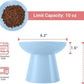 Extra Wide Elevated Ceramic Cat Bowl, 6.2" Shallow Dish for Whisker Fatigue Relief, 5" Height for Easy Feeding, Durable Raised Cat Food Bowls, Pack of 2, Blue