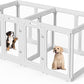 Clear Acrylic Dog Playpen with Door, for Puppy Cat Rabbit Transparent Pet Pen, Dog Playpen Indoor, Dog Fence, Easy Assemble & Cleaning Dog Pen for Small & Medium Dogs (29.5“ Height, 14PCS)