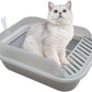 Collapsible Kitten Litter Box, Open High Sided Cat Potty Pan with Scoop Shallow Cat Toilet Anti-Splashing Low Entrance Travel Litter Box with Falling Sand Pedal for Kitty to Senior Cats