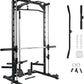 RitFit Smith Machine Power Rack with LAT-Pull Down System, Landmine, Barbell Bar, Plate Storage Pegs and More Training Attachment