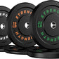 Premium Color-Coded Rubber Bumper Plates Set - 2 Inch Olympic Weight Plates for Home Gym Cross and Strength Training