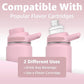 Chill Oasis Water Bottle | Compatible With Popular Flavor Cartridges | BPA Free, Leak Proof, Double-Walled Vacuum Insulated Stainless Steel, and Dishwasher Safe | Cold for 24 Hours (Pink, 12oz)