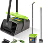 Pooper Scooper Swivel Bin & Rake Kit with 35 Bags – 46" Long Handle Heavy Duty Dog Poop Scooper with Bag Attachment, Yard Pet Waste Cleanup Tool for Large Medium Small Dogs