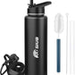 Insulated Water Bottle 40 oz, Triple Wall Vacuum Stainless Steel(Cold for 48 Hrs),Leak Proof & BPA-Free,Simple Modern Water Bottle with Drink-Through Lid & Flip Straw for Sports & Travel, Black