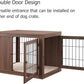 unipaws 36 Inch Furniture Style Dog Crate End Table with Cushion, Wooden Wire Pet Kennels with Double Doors, Medium Dog House Indoor Use (Walnut, Medium)