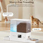 Rojeco 36Cups/8.5L Pet Automatic Cat Feeder and Gravity Water Dispenser,Stainless Steel Bowls 2-in-1 Set Large Capacity 5L Food Feeder and 3.5L Water Fountain for Cats,Pets,Small Dogs,Puppies,Kittens