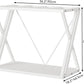 YITAHOME 10-40 Gallon Fish Tank Stand, Double-Layer Metal Aquarium Stand for Reptile Turtle Terrarium Breeder, White