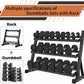 Ritafer 6-10 Pair Hex Rubber Dumbbell Set 350/450 and 550 lbsï¼?-50 lbs ）Hand Free Weight for Strength Coated Encased Iron Weights with Dumbbells Storage Rack Home Gym