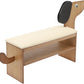 Cute Dog Shoe Bench with Cushion, 51.6”L x 11.8”W Puppy Shoe Storage Bench Beige 2-Tire Bamboo Shoes Rack Bench for Entryway Living Room Hallway Bedroom 220Lbs Load Capacity
