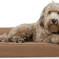 Furhaven Cooling Gel Dog Bed for Large/Medium Dogs w/ Removable Bolsters & Washable Cover, For Dogs Up to 55 lbs - Quilted Sofa - Toasted Brown, Large