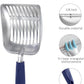WePet Cat Litter Scoop, Aluminum Alloy Sifter, Kitty Metal Scooper, Deep Shovel, Long Handle, Poop Sifting, Kitten Pooper Lifter, Durable, Heavy Duty, for Litter Box