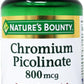 Nature's Bounty Mega Chromium Picolinate 800 mcg tablets 50 ea (Pack of 5)