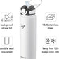 Enerbone 32 oz Insulated Water Bottle, Stainless Steel Bottle with Carrying Strap, Double-Wall Vacuum Insulation Design, Leakproof Sports Bottle with Straw, Keep Drinks Cold or Hot for Hours