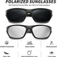 Polarized Sports Sunglasses for Men,TR90 Unbreakable Frame Sunglasses for Fishing Driving Cycling UV400 Protection