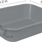 1 Pack of Extra Large Cat Litter Box (ABS Material), Low Entry Senior Litter Pen for Geriatric Kitty Big Cats, Jumbo Pet Safe Litter Boxes Tray for Indoor Pets Potty (Gray, 20" L x 15.5" W)