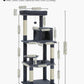 Cat Tree for Large Cats with Metal Plush Big Hammock, 56.3" Cat Tower for Indoor Cats with 2 Door Condo House, 6-Tier Cat Shelves with Scratching Posts and Large Top Perch, Dark Gray