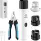 PAPIFEED Pet Nail Grinder for Dogs,3-Speed Rechargeable Dog Nail Trimmers and Professional Clippers,Paws Grooming Kit for Small Medium Large Dogs Cats - White
