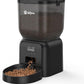 Automatic Dog & Cat Feeder with Freshness Preservation, 4L Timed Cat Feeder with LCD Screen.Up to 6 Meals Per Day and 1-15 Portion for Cats & Dog (Black)