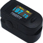 Concord Fingertip Deluxe OLED Pulse Oximeter with 6 way Reversible Display - Blood Oxygen Saturation Monitor with Carrying Case, Batteries and Lanyard - Easy to Use, Accurate SpO2 (Black Ox)