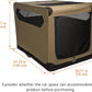 Amazon Basics Dog Crate, Travel Dog Kennel Double Door Collapsible, Lightweight Soft-Sided Folding, Portable Dog Cage, XL 42" x 31" x 31", Tan