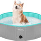 Furrybaby Dog Pool, Kiddie Pool with Hard Plate Collapsible Pet Bath Foldable Swimming Pet Pool Portable Grey 39''