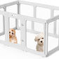 Clear Acrylic Dog Playpen with Door, for Puppy Cat Rabbit Transparent Pet Pen, Dog Playpen Indoor, Dog Fence, Easy Assemble & Cleaning Dog Pen for Small & Medium Dogs (23.6“ Height, 10PCS)
