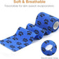 AUPCON Vet Wrap Cohesive Bandages Bulk Self Adhesive Bandage Wrap Self Adherent Wrap Non-Woven for Dogs Pet Animals & Ankle Sprains & Swelling (3 Inch Blue Claw)