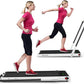 GYMAX Walking Pad, 2 in 1 Free Installation Under Desk Treadmill with Smart App, Remote Control & LED Display, 2.25HP Foldable Portable Compact Running Machine for Small Spaces Home Office