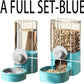 Hanging Automatic Bunny Food Water Dispenser, Gravity Rabbit Cage Feeder and Water Dispenser Ferret Cages Accessories, Cage Cat Food Bowl, for Chinchilla Guinea Pig Hedgehog (Blue)