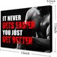 OTINGQD Inspirational Gym Wall Decor,Fitness Quotes Wall Art,It Never Gets Easier You Just Get Better Workout Canvas Wall Decor for Home Gym