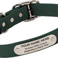 Biothane Custom Dog Collar – Waterproof, Stink-Proof Personalized Collar with Name & Phone Number – Durable, Many Sizes and Colors – Assembled in USA (Forest Green)