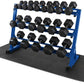 WF Athletic Supply Rubber Coated Hex Dumbbell Set, Multiple Choices Available - Dumbbells with Rack Stand and Mat, or Dumbbells Only (200/550/1200/2100/3000 LB)