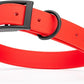 Dogline Biothane Waterproof Dog Collar Strong Coated Nylon Webbing with Black Hardware Odor- Proof for Easy Care Easy to Clean High Performance Fits Small Medium or Large Dogs, Cherry Red