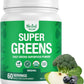 Nested Naturals Super Greens Daily Superfood Powder - Certified USDA Organic Green Powder w/20+ Whole Foods, Spirulina Powder, Wheat & Barley Grass - Probiotics, Fiber & Enzymes - Original Flavor, 60