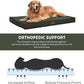 Outdoor Extra Large Dog Bed, Jumbo Waterproof Dog Bed for Large Dogs, Orthopedic Egg Foam Pet Bed Mat with Removable Oxford Cooling Cover, Dark Green