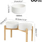 Ceramic Raised Double Bowls Set with Stand, Food & Water Bowls for Large Breed Dogs, Weighted Dog Dishes, Pet Bowl(8.2'',60OZ, White)
