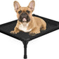 Small Elevated Dog Bed 22 Inch - Puppy Cooling Cot with Removable Washable Breathable Mesh, Raised Dog Cots Beds for Indoor and Outdoor, Black