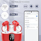 Wireless Earbuds, Bluetooth 5.4 Headphones Bass Stereo, Ear Buds with Noise Cancelling Mic, IP7 Waterproof in Ear Earphones, 36H LED Display Bluetooth Earbuds for Laptop Pad Phones Sports, Red