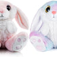 My OLi Bunny Stuffed Animal Pack of 2 Plush Rabbit 7in Stuffed Bunny with Floppy Ear Bedtime Friend Soft Toy Gifts for Girls Boys Kids, Pink & Rainbow