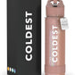 Coldest Insulated Water Bottle with Straw Lid - Stainless Steel Metal Insulated Bottle for Men & Women (Golden Rose Glitter, 24 oz)