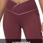 baleaf Women's V Crossover Flare Leggings with Pockets Yoga Pants High Waist Casual Workout Gym Bell Bottom Leggings