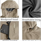 TEZO Mens Rain Jacket Waterproof with Hooded Hiking Coat Lightweight Windbreaker