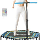 Soozier 45" Rebounder Trampoline for Adults, Mini Trampoline Indoor with Colorful LED Lights and Adjustable Handle, Quiet and Safe Bungee Rebounder