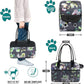 PetAmi Dog Purse Carrier for Small Dogs, Airline Approved Soft Sided Pet Carrier with Pockets, Ventilated Dog Carrying Bag for Puppy Cat, Dog Travel Supplies Bag, Sherpa Bed, Max 12 lbs, Floral Gray