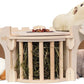 Large Guinea Pig Castle, Natural Wood Rabbit House with Ladder and Hay Feeder, Small Animal Hideout for Rabbit Guinea Pig Hedgehog Chinchilla