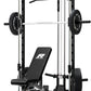 RitFit Smith Machine Power Rack with LAT-Pull Down System, Landmine, Barbell Bar, Plate Storage Pegs and More Training Attachment