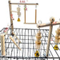Hamiledyi Small Bird Playground Natural Wood for Top of Cage Bird Play Stand Bird Stands for Parrots Bird Perch Stand Bird Play Gym Bird Toys for Small Bird Parrot Cockatiel Love Birds Budgie
